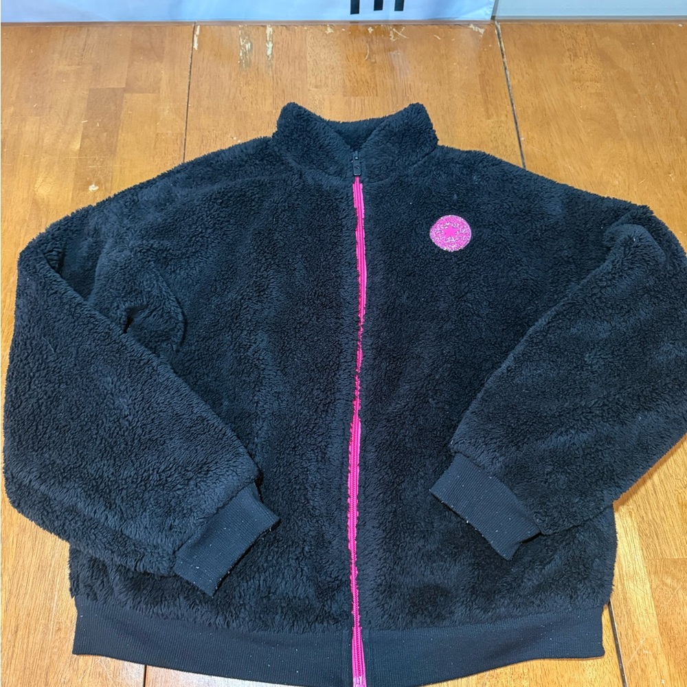 Converse Black and Pink Fleece Kids Jacket